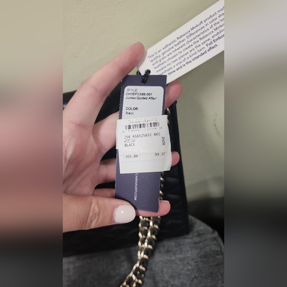 NWT Rebecca Minkoff large Quilted Affair Black Gold - Picture 8 of 11